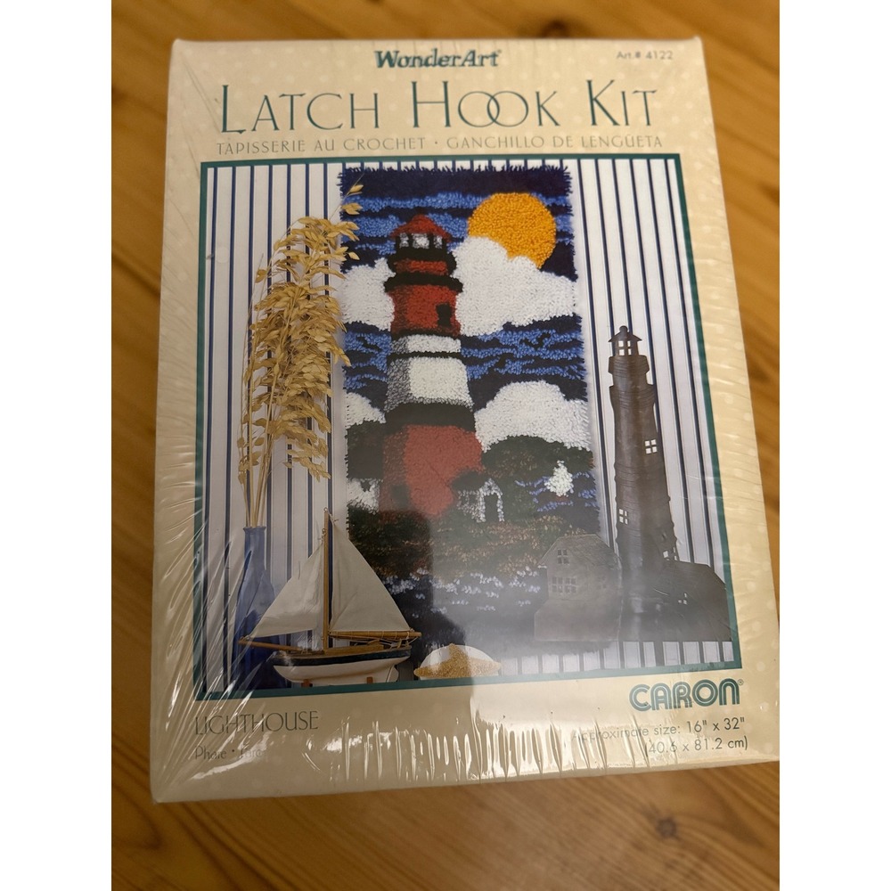 Lot of 2 Caron WonderArt Latch Hook Kits Lighthouse 4122 Koala 4293 New Sealed